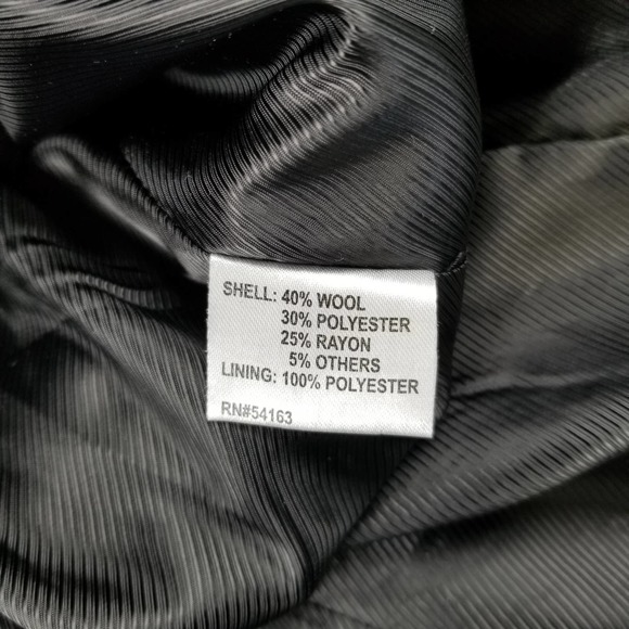 Calvin Klein Black Gray Double Breasted Belted Wool Blend Coat Sweater Jacket 12 - Picture 5 of 6